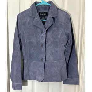 Brandon Thomas 100% Leather (Suede Look & Feel) Blazer size: Small